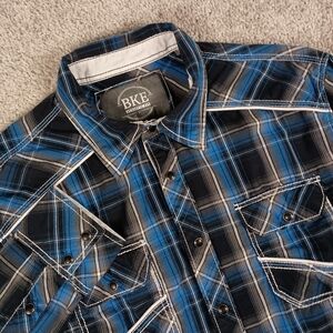 BKE Black Pearl Snap Large Western Athletic Fit Mens Shirt